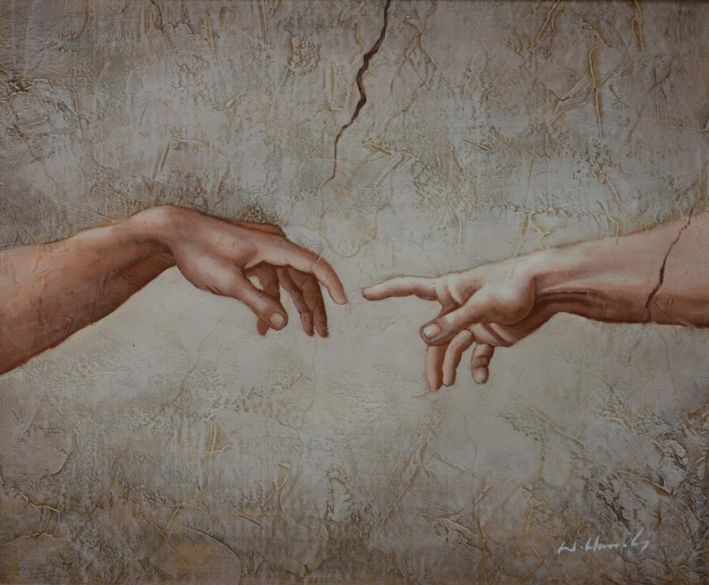 konfigurieren des Kunstwerks Hände nach Michelangelo von Harris