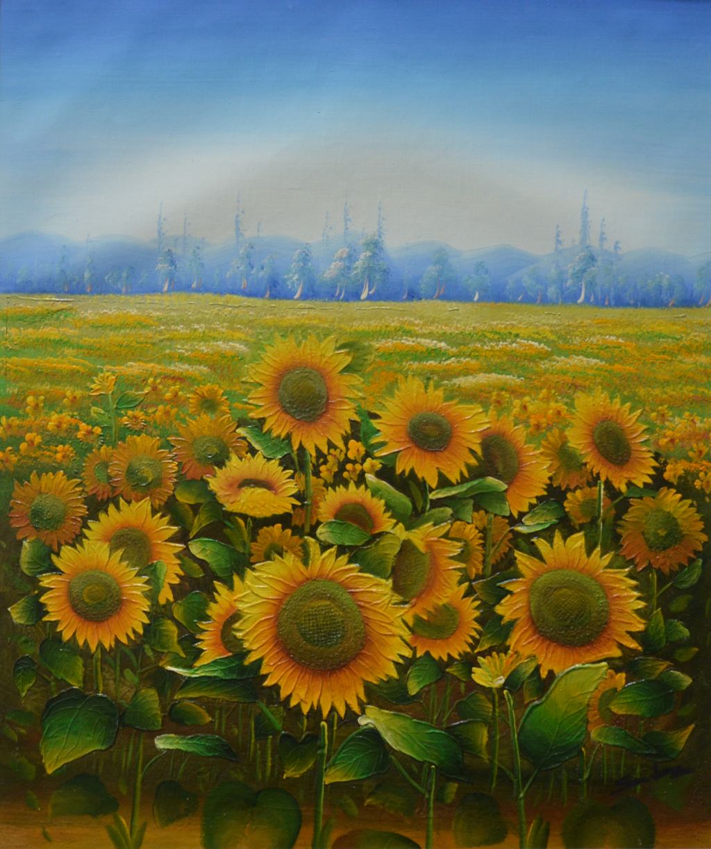 konfigurieren des Kunstwerks Sonnenblumen am Feld von Sander