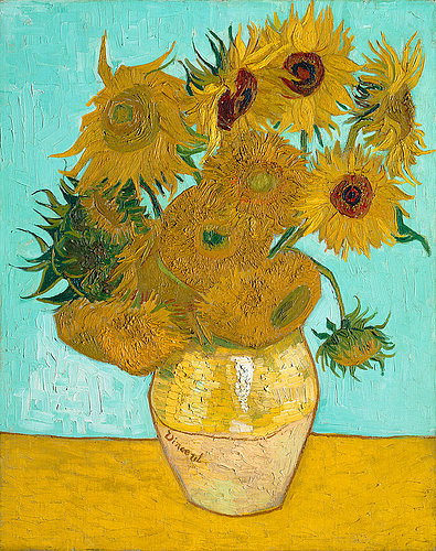 konfigurieren des Kunstdrucks in Wunschgröße Vase mit Sonnenblumen. 1888 von Van Gogh, Vincent