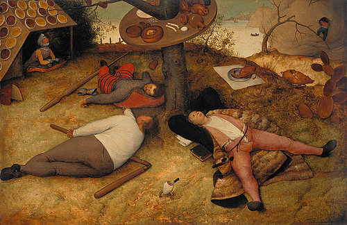 konfigurieren des Kunstdrucks in Wunschgröße Das Schlaraffenland. 1566 von Bruegel, Pieter the Elder