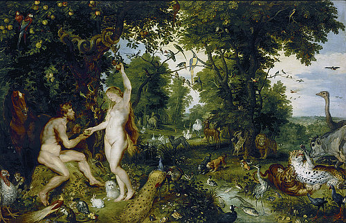 konfigurieren des Kunstdrucks in Wunschgröße Das Paradies Adam und Eva  Der Sndenfall Um 1616 von Rubens, Peter Paul