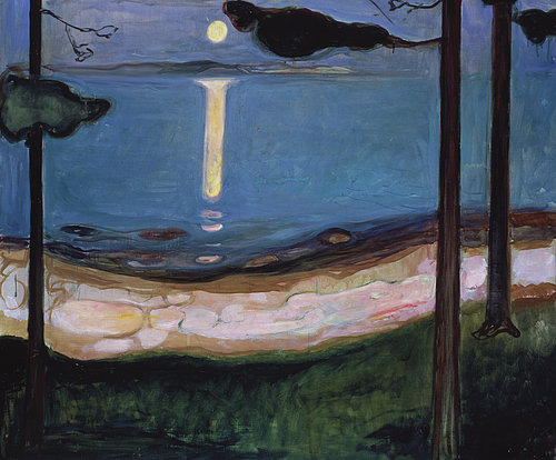 konfigurieren des Kunstdrucks in Wunschgröße Mondnacht. 1895 von Munch, Edvard