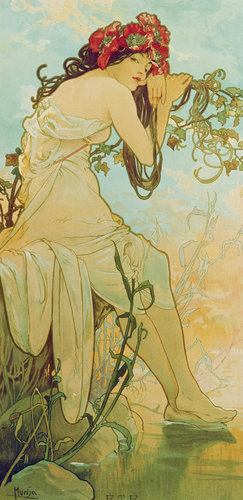 konfigurieren des Kunstdrucks in Wunschgröße Jahreszeiten: Sommer. 1896. von Mucha, Alphonse