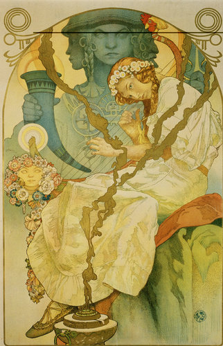 konfigurieren des Kunstdrucks in Wunschgröße Plakat fr die Ausstellung Das slawische Epos 1928 von Mucha, Alphonse