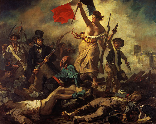 konfigurieren des Kunstdrucks in Wunschgröße Der 28 Juli 1830 Die Freiheit fhrt das Volk von Delacroix, Eugene