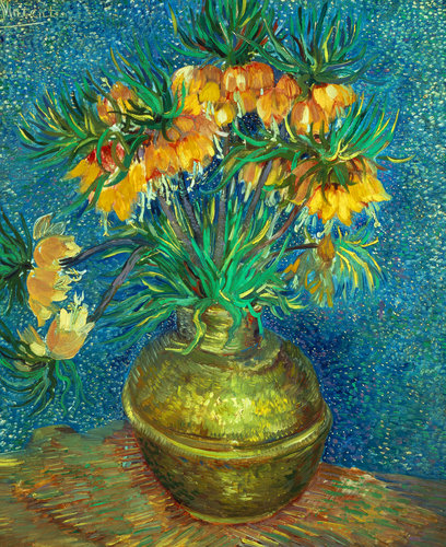 konfigurieren des Kunstdrucks in Wunschgröße Kupfervase mit Kaiserkronen. 1886. von Van Gogh, Vincent