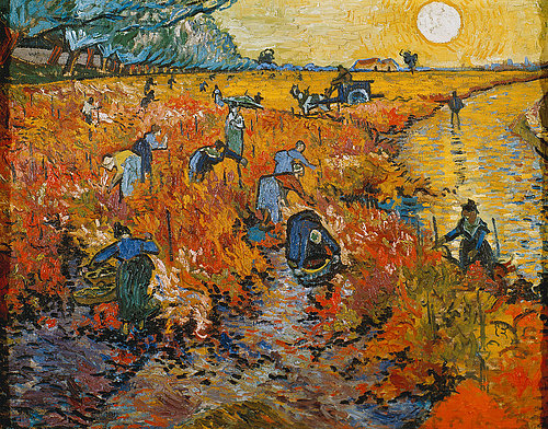 konfigurieren des Kunstdrucks in Wunschgröße Der rote Weingarten in Arles. 1888 von Van Gogh, Vincent