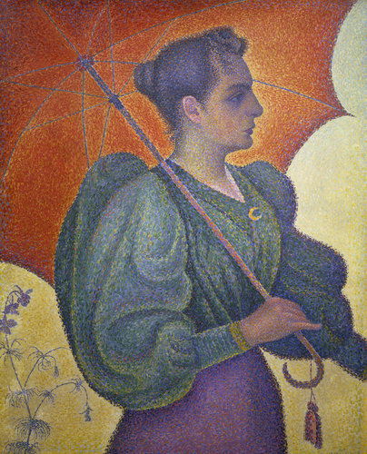 konfigurieren des Kunstdrucks in Wunschgröße Bildnis der Berthe Signac mit Schirm. 1893 von Signac, Paul