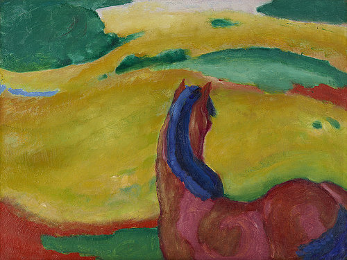 konfigurieren des Kunstdrucks in Wunschgröße Pferd in Landschaft. 1910 von Marc, Franz