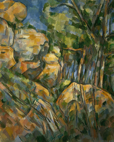 konfigurieren des Kunstdrucks in Wunschgröße Felsenlandschaft in der Nhe der Grotte im Park des ChteauNoir Um 1904 von Cezanne, Paul
