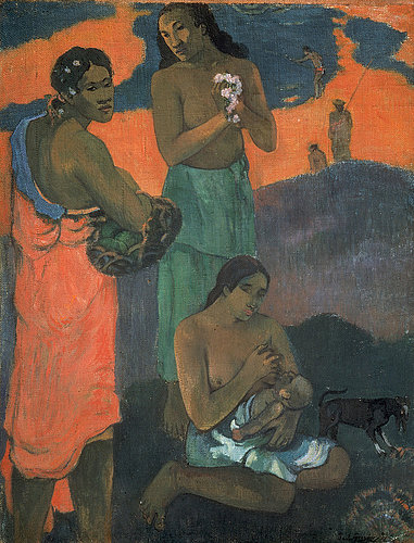 konfigurieren des Kunstdrucks in Wunschgröße Mutterschaft. Frauen am Meeres-Ufer. 1899 von Gauguin, Paul