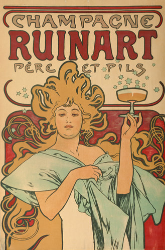 konfigurieren des Kunstdrucks in Wunschgröße Werbeplakat fr Champagne RuinartParis 1897 von Mucha, Alphonse
