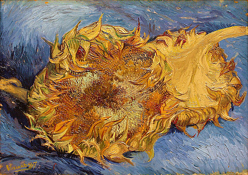 konfigurieren des Kunstdrucks in Wunschgröße Zwei abgeschnittene Sonnenblumen. 1887 von Van Gogh, Vincent