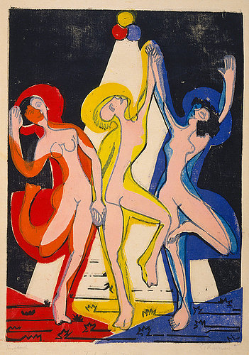 konfigurieren des Kunstdrucks in Wunschgröße Farbentanz. 1933 von Kirchner, Ernst Ludwig