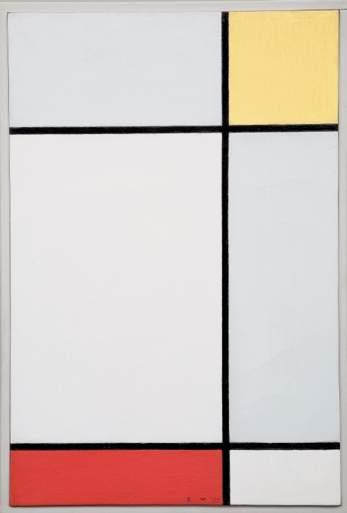 konfigurieren des Kunstdrucks in Wunschgröße Komposition mit Gelb und Rot. 1927 von Mondrian, Piet