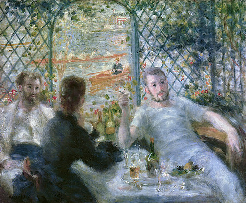 konfigurieren des Kunstdrucks in Wunschgröße Die Mahlzeit im Restaurant Fournaise (Das Mittagessen der Ruderer). 1875 von Renoir, Pierre-Auguste