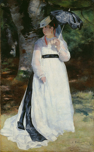 konfigurieren des Kunstdrucks in Wunschgröße Lise mit dem Sonnenschirm Lise  La femme  lombrelle 1867 von Renoir, Pierre-Auguste