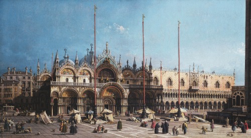 konfigurieren des Kunstdrucks in Wunschgröße Markuskirche und Dogenpalast, Venedig. von Canaletto