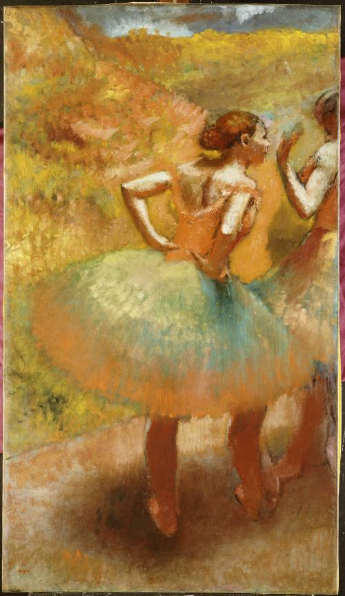 konfigurieren des Kunstdrucks in Wunschgröße Zwei Tnzerinnen im grnen Rock Deux Danseuses en Jupes Vertes 1895 von Degas, Edgar
