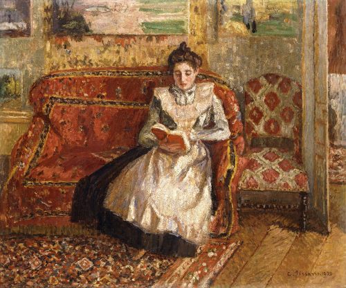 konfigurieren des Kunstdrucks in Wunschgröße Jeanne beim Lesen. 1899 von Pissarro, Camille
