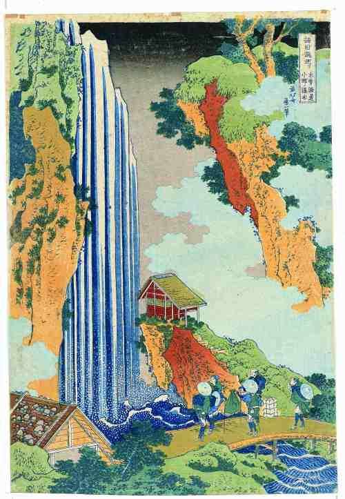 konfigurieren des Kunstdrucks in Wunschgröße Ono Wasserfall, aus der Serie Eine Reise zu den Wasserfllen Japans von Hokusai