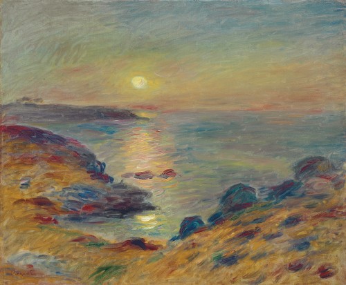 konfigurieren des Kunstdrucks in Wunschgröße Sonnenuntergang in Douarnenez. Um 1883 von Renoir, Pierre-Auguste