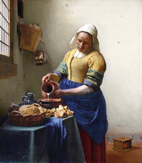 konfigurieren des Kunstdrucks in Wunschgröße Dienstmagd mit Milchkrug. Um 1658-60 von Vermeer, Jan