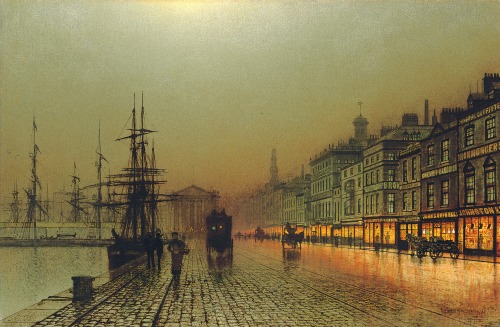 konfigurieren des Kunstdrucks in Wunschgröße Der Hafen von Greenock bei Nacht. 1893 von Grimshaw, John Atkinson