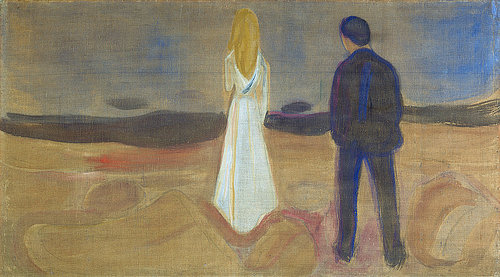 konfigurieren des Kunstdrucks in Wunschgröße To mennesker. De ensomme (Reinhardt-frisen). / Zwei Menschen. Die Einsamen (Der Reinhardt-Fries). 1906/07 von Munch, Edvard