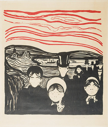 konfigurieren des Kunstdrucks in Wunschgröße Angst. 1896. von Munch, Edvard