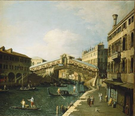 konfigurieren des Kunstdrucks in Wunschgröße Der Canal Grande in Venedig mit der Rialto Brcke von Canaletto