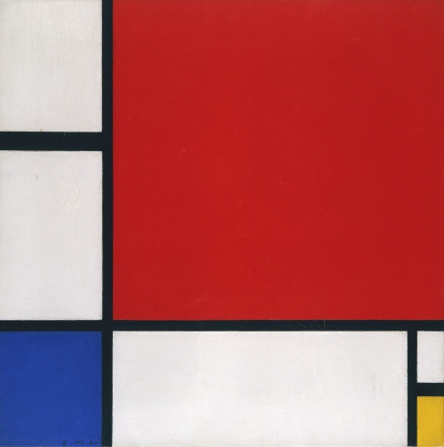 konfigurieren des Kunstdrucks in Wunschgröße Komposition mit Rot, Gelb und Blau. 1930. von Mondrian, Piet