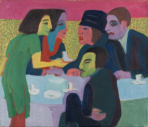 konfigurieren des Kunstdrucks in Wunschgröße Szene im Caf Um 1926 von Kirchner, Ernst Ludwig
