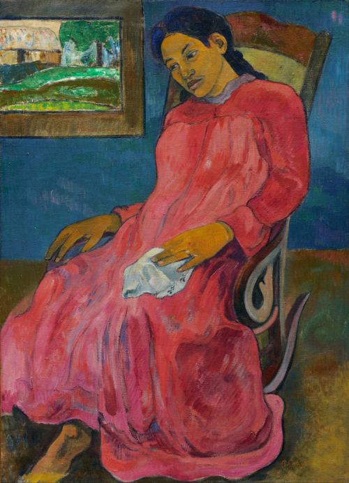 konfigurieren des Kunstdrucks in Wunschgröße Faaturuma. / Melancholikerin. 1891 von Gauguin, Paul