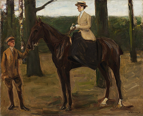 konfigurieren des Kunstdrucks in Wunschgröße Des Knstlers Tochter Kthe zu Pferde 1913 von Liebermann, Max
