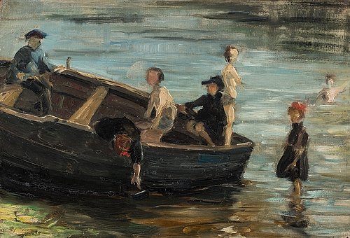 konfigurieren des Kunstdrucks in Wunschgröße Kinder im Boot. 1903. von Marc, Franz