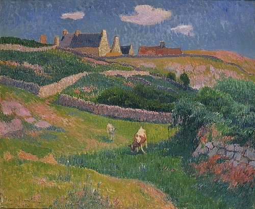 konfigurieren des Kunstdrucks in Wunschgröße Bretonische Landschaft (Das Tal von Kerlar, Ile de Groix). 1896. von Moret, Henry