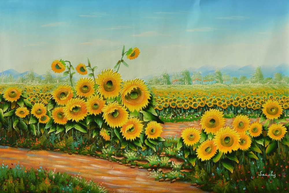 konfigurieren des Kunstwerks Sonnenblumen Feld von Potpourri