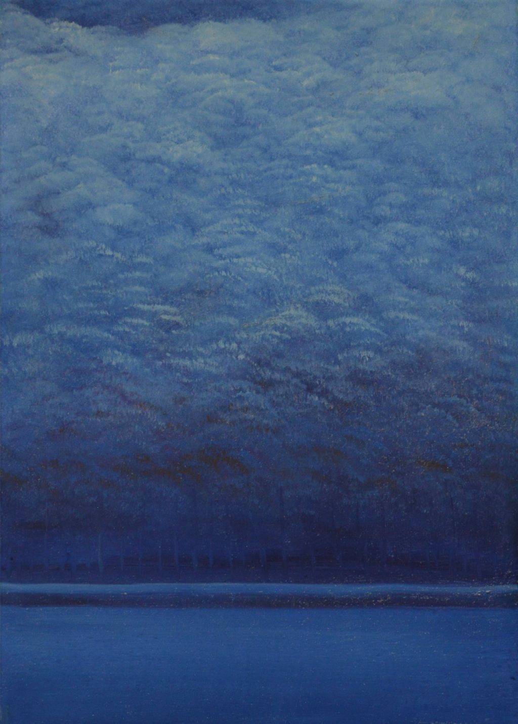 konfigurieren des Kunstwerks Abstrakter Wald in Blau von Eric