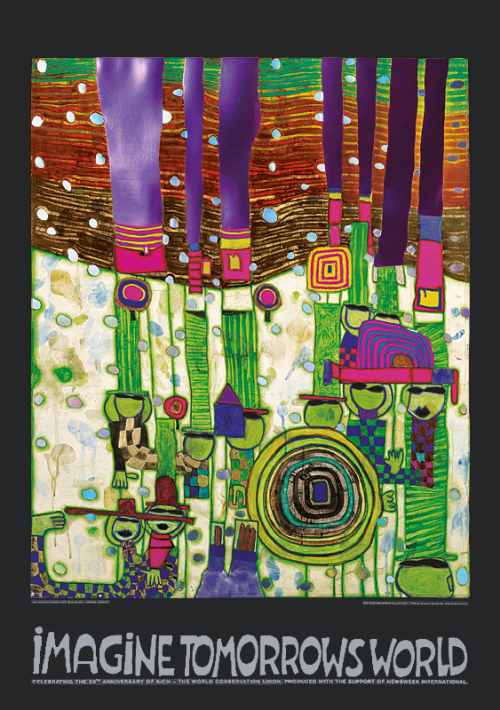 konfigurieren des Kunstdrucks in Wunschgröße IMAGINE TOMORROW'S WORLD (GRÜN) von Hundertwasser Friedensreich