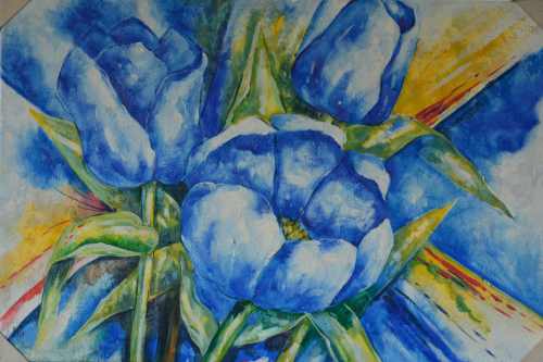 konfigurieren des Kunstwerks blaue Anemonen von Sally