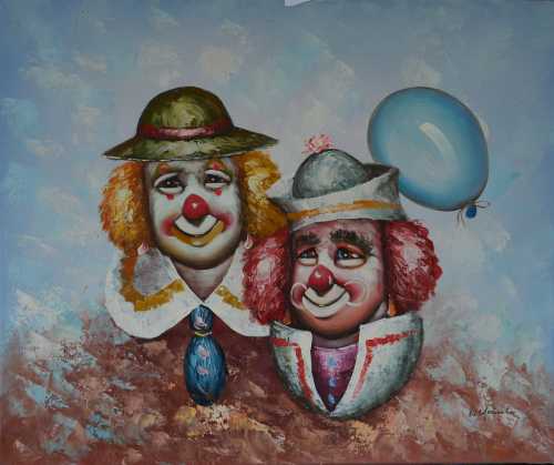 konfigurieren des Kunstwerks Clowns mit Luftballon von Potpourri