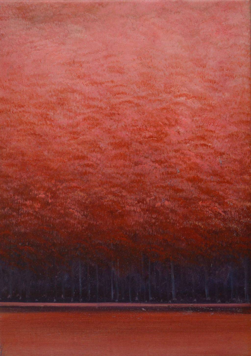 konfigurieren des Kunstwerks Abstrakter Wald in Rot von Eric