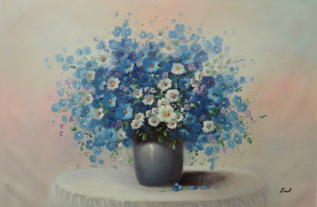 konfigurieren des Kunstwerks Blaue Blütenträumerei von Buck